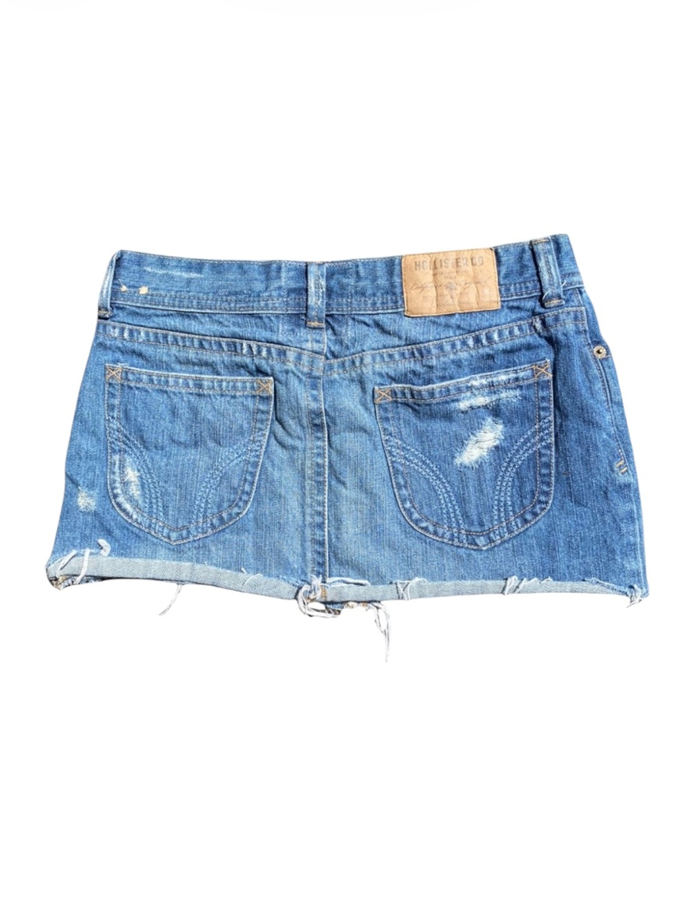 NWOT RARE HOLLISTER VTG Y2K VintageInspired Low Rise Distressed Mini Denim Skirt